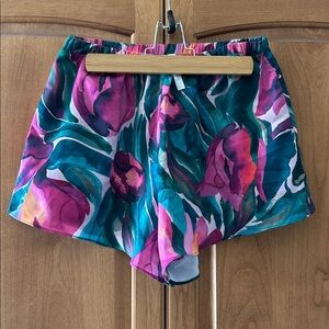 {Fabletics} satin floral pajama sleep shorts NWOT